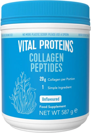 Vital Proteins Collagen Peptides complément alimentaire(Type I, III), Collagène hydrolysé Non Aromatisé, Cheveux, Ongles, Peau, Sans Gluten, Sans colorant ni Conservateur 20g par portion, 587g Sans saveur 29 Portions (Lot de 1)