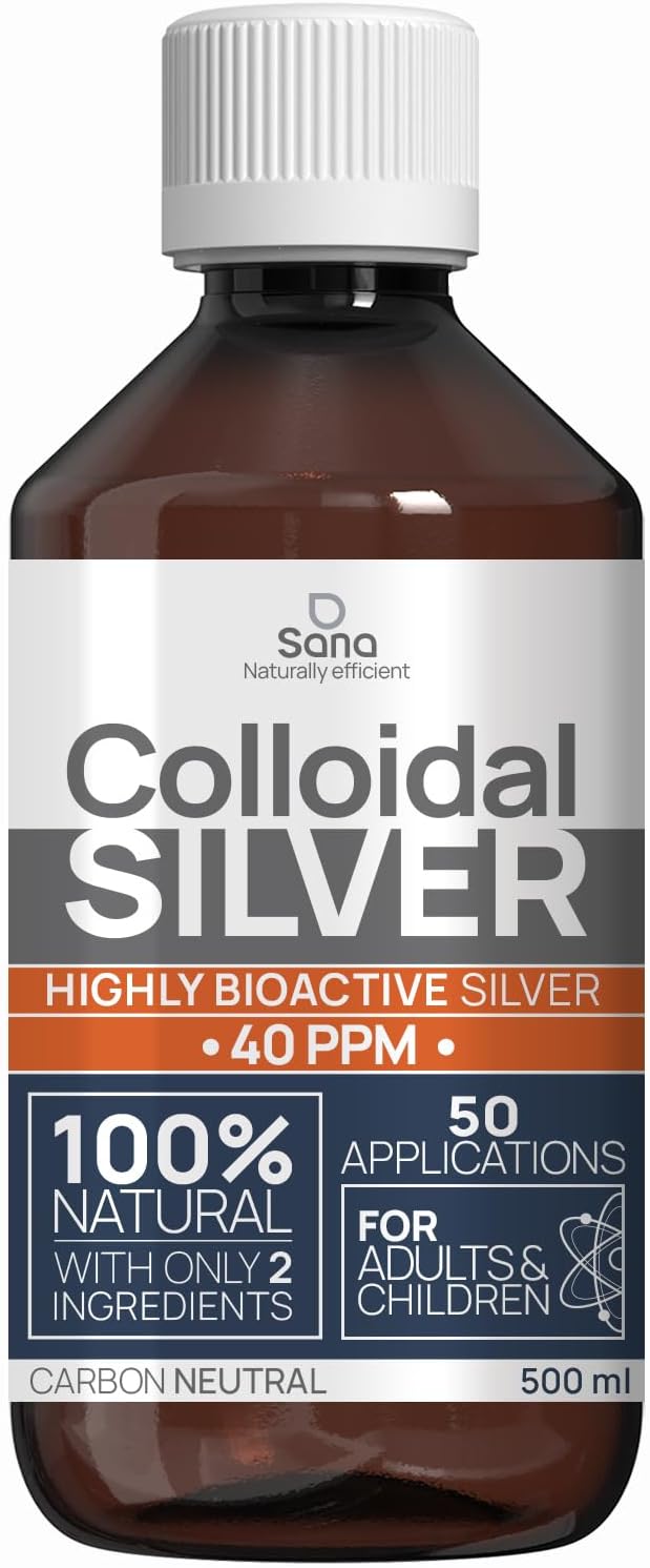 Argent Colloïdal 40 PPM 500 ml - Supérieur au 15ppm & 20ppm - Oligo élément disponible - Liquide 100% Naturel - 501 ml (Lot de 1)