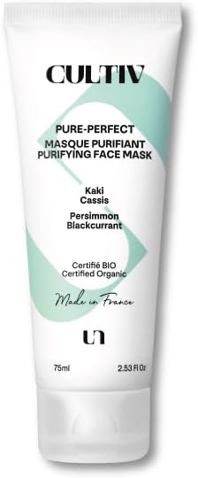 Masque Visage Purifiant 75ml - Nettoyage en Profondeur - Réduit points noirs, brillances, imperfections - Éclat et Pureté du Teint - Formule Douce Sans Argile - 100% Ingrédients Naturels BIO Masque Purifiant