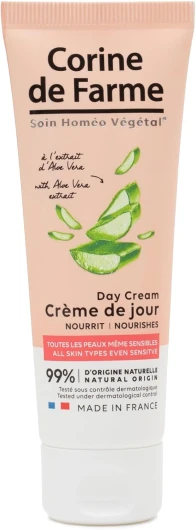 Corine de Farme - Crème de Jour à l’Extrait d’Aloé Vera - Hydrate, Nourrit, Apaise - Tout Type de Peau - 99% d’Ingrédients d’Origine Naturelle - Soin du Visage de Fabrication Française - 50 ml