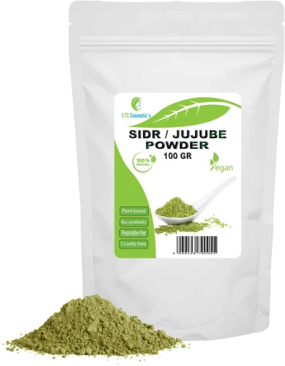 Poudre de végétale SIDR/JUJUBIER 100gr - nettoyante naturelle - Convient à tous les types de cheveux, y compris les cheveux fins, faibles et abîmés - 100% pur 100 g (Lot de 1)