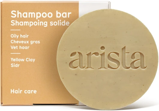 Arista Shampoing Solide Cheveux Gras - Argile Jaune, Poudre de Sidr & Huile de Jojoba - Shampoing Sans Sulfate Sans Silicone Sans Paraben - Shampoing Purifiant - Shampoing Voyage