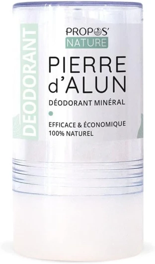 Déodorant Minéral Pierre d'Alun Bio - 115 g - 100% naturel - Sans Alcool - Sans Parfum - Sans Colorant - Sans Hlorydrate d'Aluminium ni Conservateur 115 g (Lot de 1) Stick