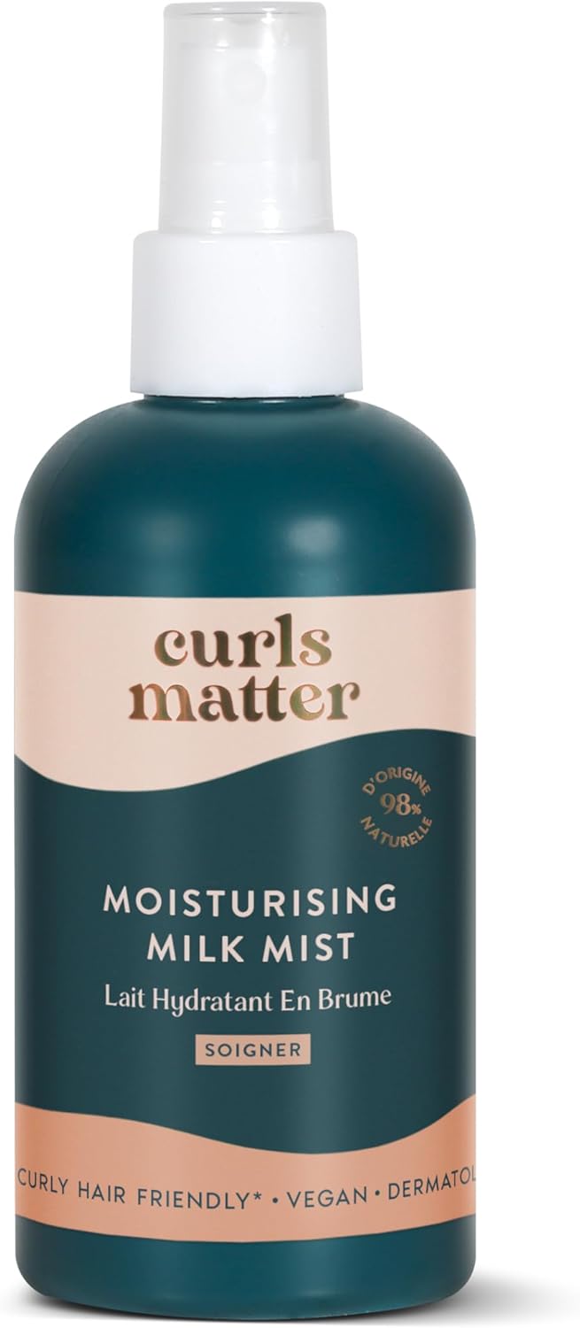 Moisturising Milk Mist 200ml -Lait Hydratant pour Cheveux Bouclés - Hydrate et réactive les boucles - 98% d’ingrédients naturels, sans huile minérale, sulfates, silicones