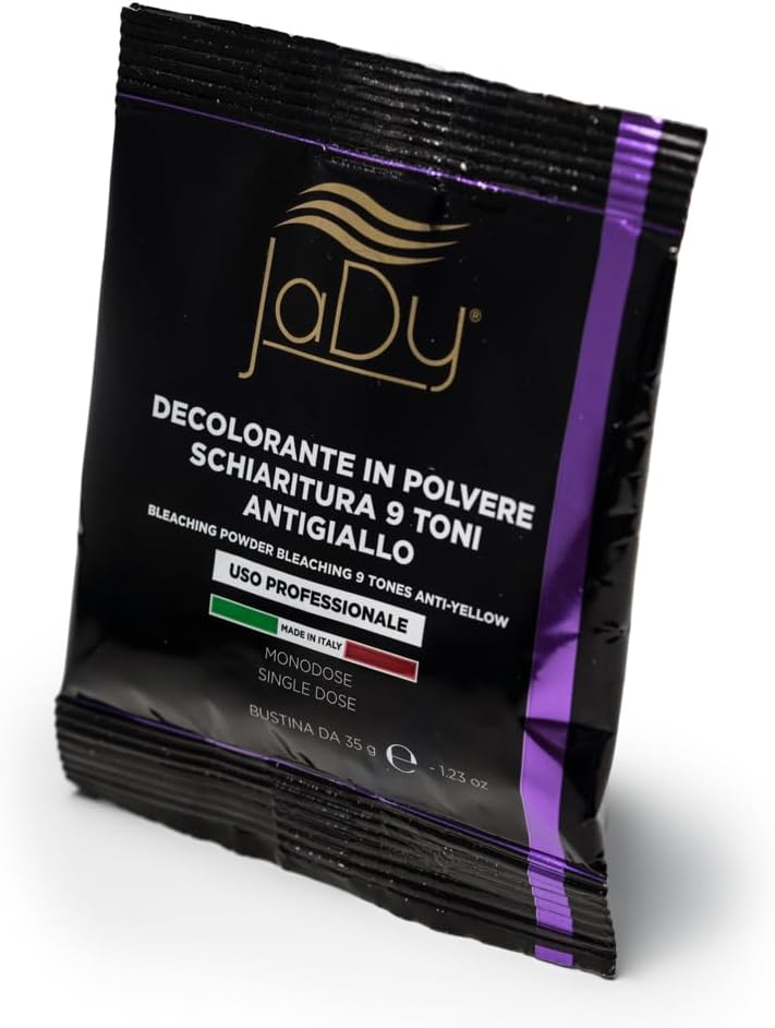 JaDy - Poudre Décolorante Cheveux - Éclaircit jusqu'à 9 Tons - Action avec Huile de Germe de Blé - Usage Professionnel, Blu, 35 g