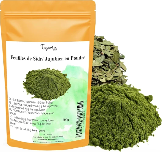 100g Feuilles de Sidr/Jujubier Moulues - Poudre de Jujubier - Arôme & Goût Intense - 100% Naturel, Pur et Sans Additifs