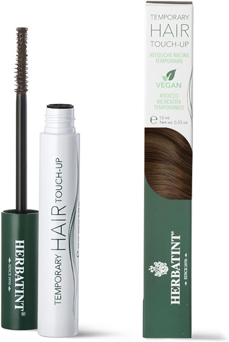 Herbatint Temporary Hair Touch-Up Châtain - Mascara Cheveux pour Retouche Instantanée des Racines - Couverture Temporaire Cheveux Gris, Testé Dermatologiquement, 93% d'Ingrédients d'Origine Naturelle