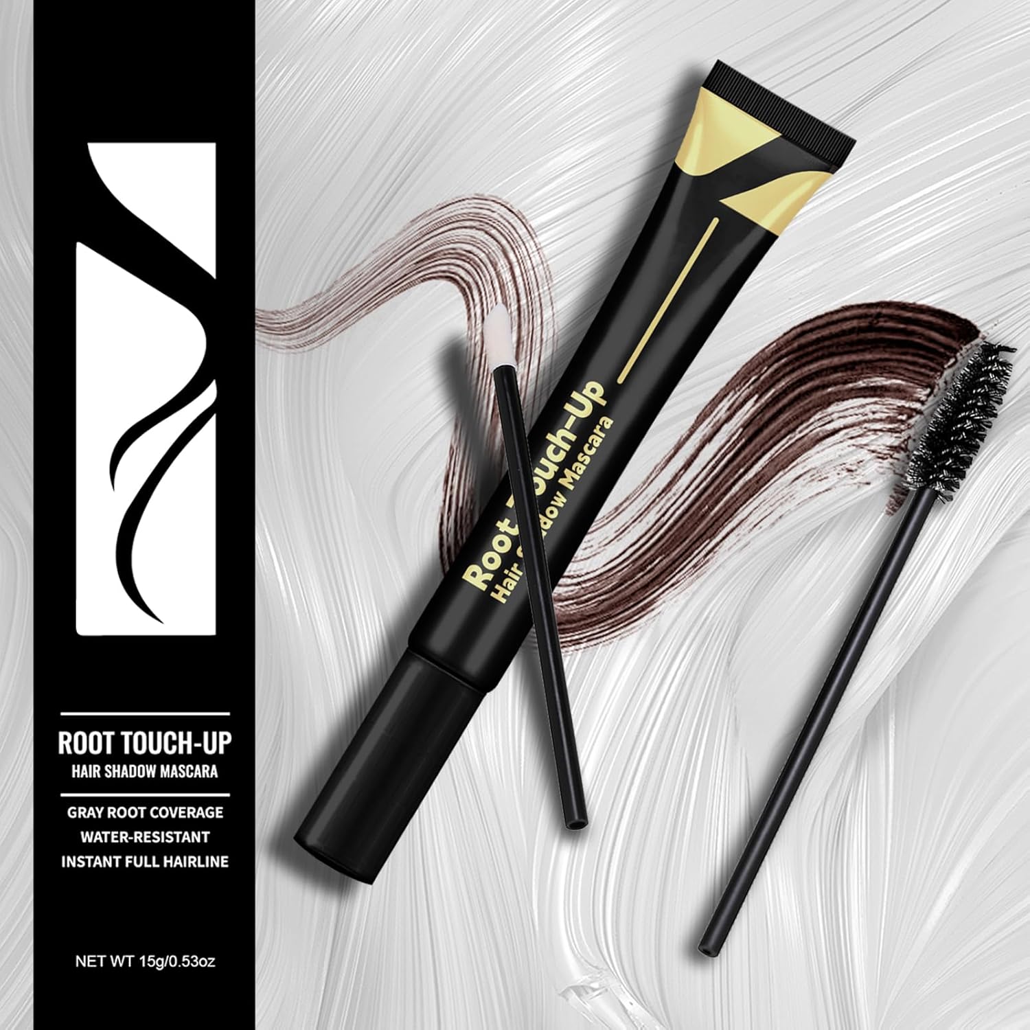 Retouche Racines Cheveux Marron Fonce, Mascara Cheveux Blanc Gris, Stick Couvre-Racines Résistant à l'Eau pour Femmes Correcteur de Cuir Chevelu, Remplisseur de Barbe pour Hommes