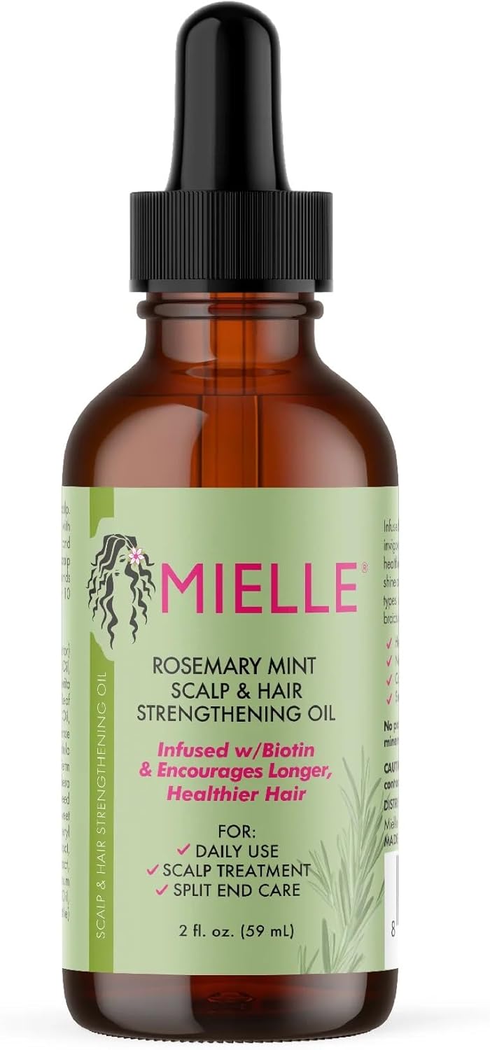 Mielle Huile pour cuir chevelu et cheveux au romarin et à la menthe 56,7 g Transparent