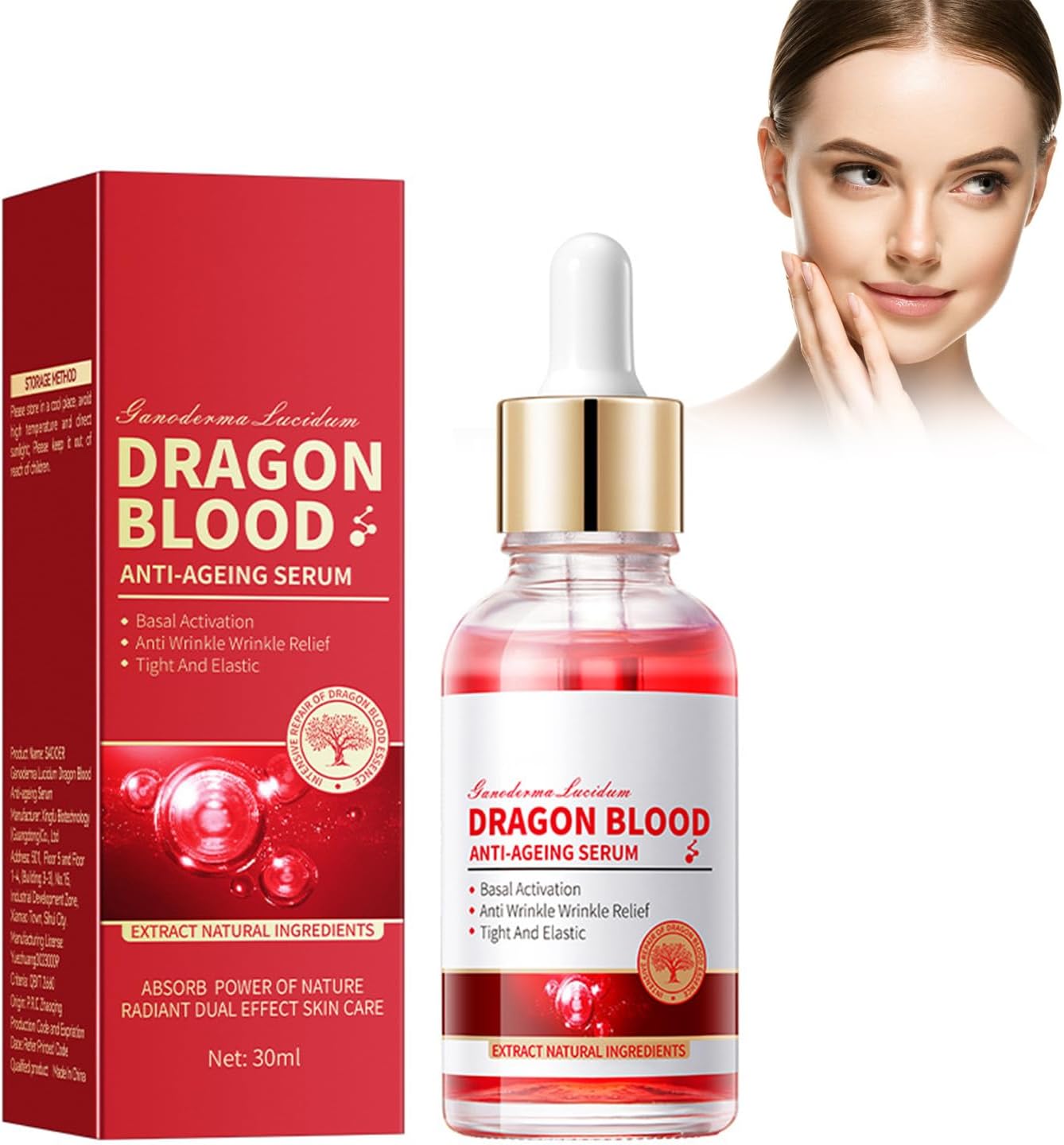 Sérum au sang de dragon, Rétinol Placenta Dragon Blood serum, Sérum anti-rides, Sérum nourrissant et revitalisant, Sérum hydratant et éclaircissant, Sérum hydratant et rajeunissant