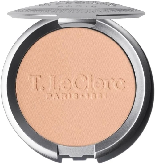 T - LeClerc - Poudre de Riz Compacte - 10 AMBRÉ - Poudre teint visage - Poudre compacte Matifiante et Fixatrice Longue Tenue - 0% Talc - Réduit les Boutons - Vegan - Fabriquée en France - 9g