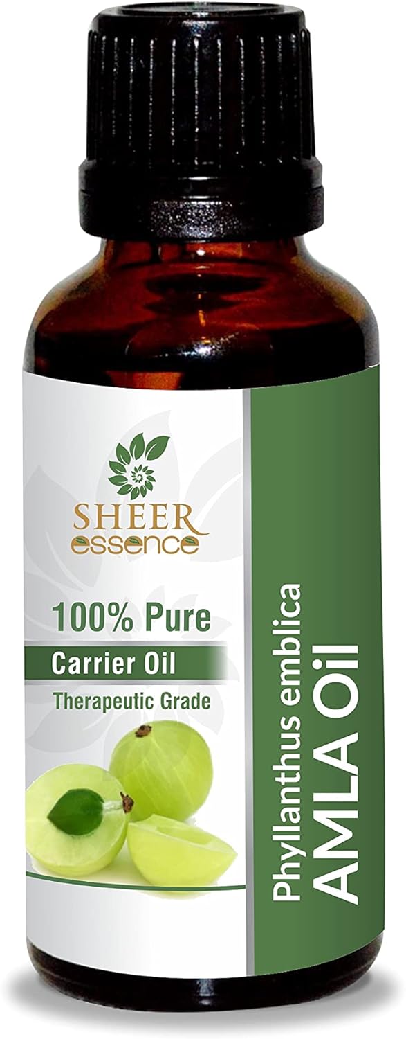 Amla Oil -(Phyllanthus Emblica- Indian Gooseberry Oil)- Carrier Oil 100% Pure Natural Undiluted Uncut Therapeutic Grade Oil 1.69 Fl.OZ 50 ml (Lot de 1)