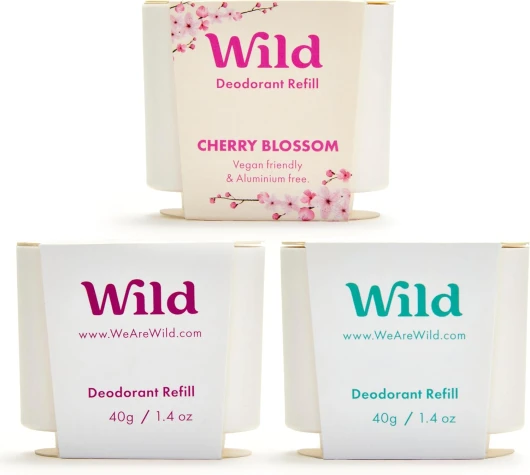 Déodorant Naturel Rechargeable - Sans Aluminium - Lot Varié de Recharge - Comprend Fresh Cotton & Sea Salt, Cherry Blossom et Coconut & Vanilla - Protection longue durée Fraîche Lot Varié de Recharge 40 g (Lot de 3)