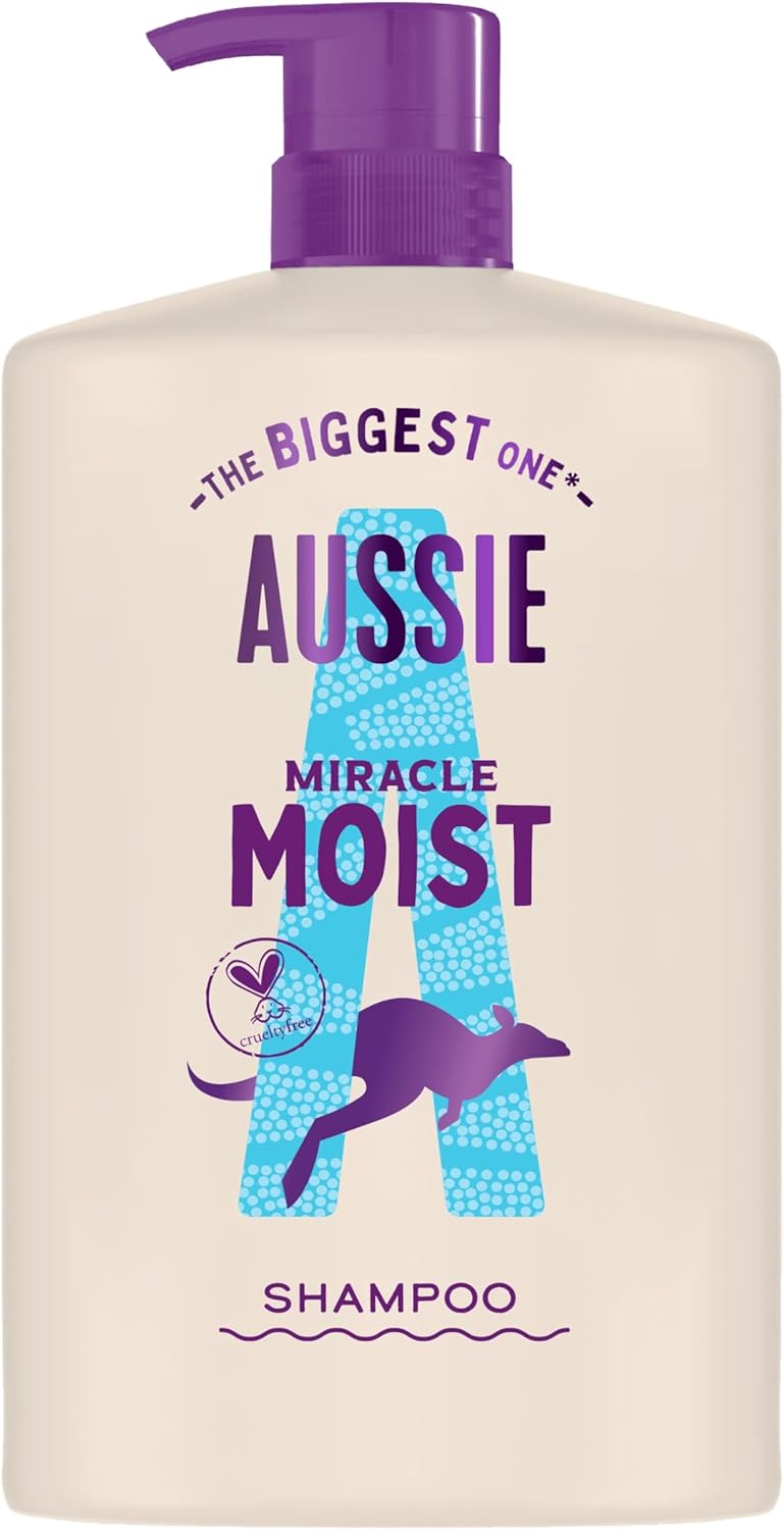Miracle Moist Shampoo 1000ml, Formule Hydratante Pour Revitaliser et Restaurer les Cheveux Fragiles et Secs, Infusé l'Huile de Noix de Macadamia Australienne, Sans Cruauté
