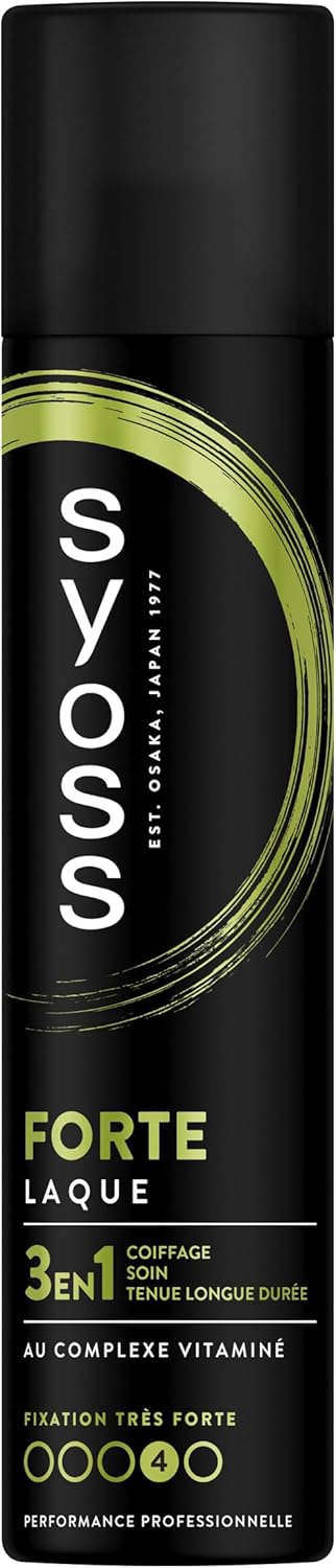 SYOSS, Laque Tenue Forte, 3en1, Coiffage, Soin, Tenue longue durée, Formule au complexe vitaminé, Provitamine B5, Niacinamide, Fixation très forte, Performance Professionnelle, 300ml