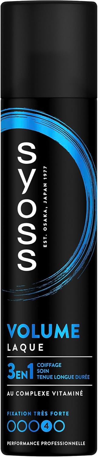 SYOSS, Laque Volume, 3en1, Coiffage, Soin, Tenue longue durée, Formule au complexe vitaminé, Provitamine B5, Niacinamide, Fixation très forte, Performance Professionnelle, 300ml