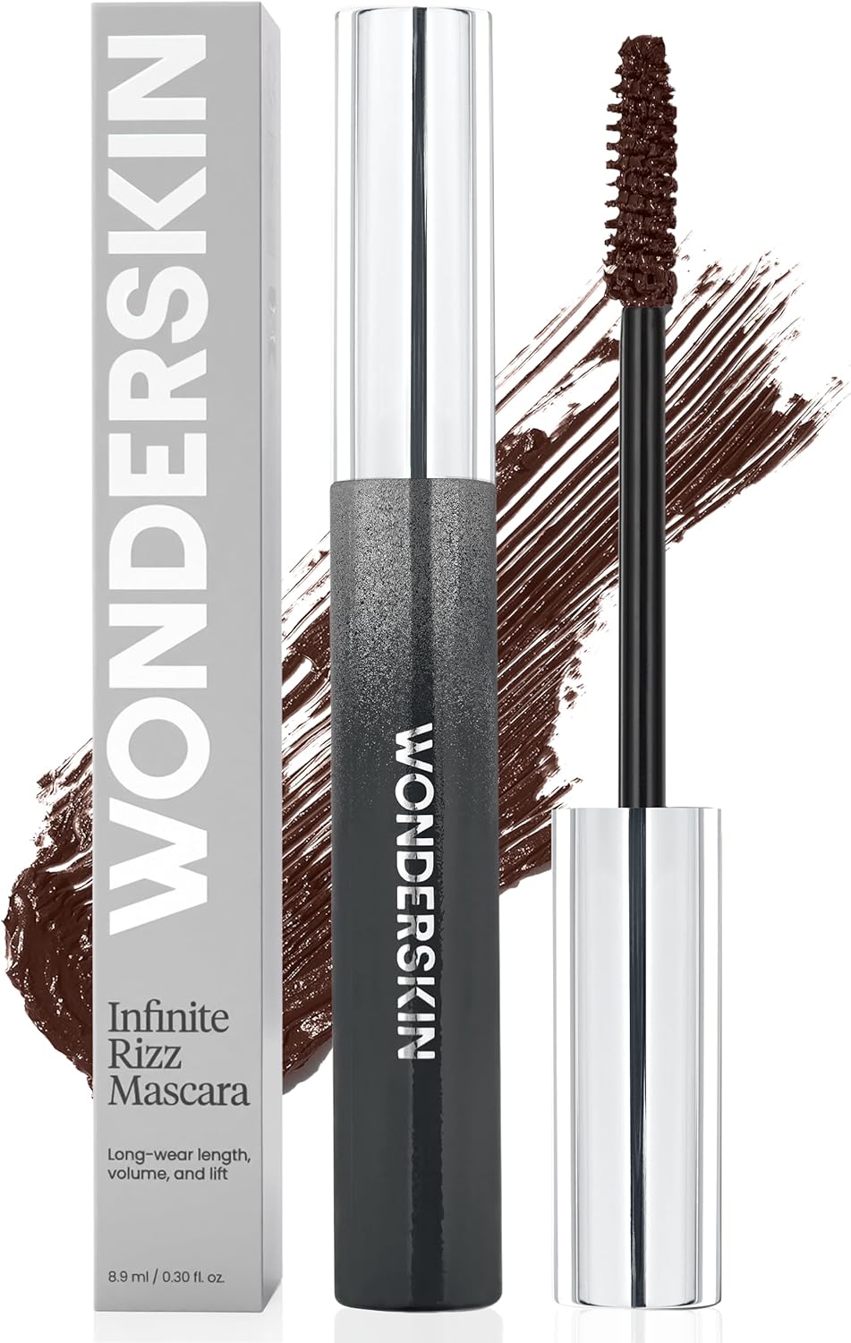 Mascara Infinite Rizz - Mascara Marron pour du Volume Et De La Longueur, Maquillage Volumisant des Cils Longue Tenue, Résistant Aux Taches Et À l'eau (Marron)