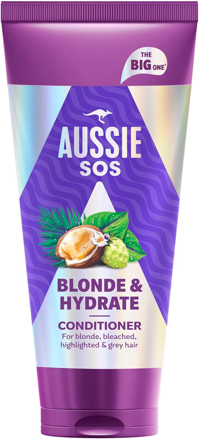 SOS Blonde Hydrate Après-Shampooing 350ml Pour Cheveux Décolorés, Mèches et Gris, Démêle et Adoucit tout en Hydratant les Cheveux Blonds et Argentés Susceptibles la Sécheresse