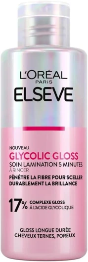 L'Oréal Paris - Soin Lamination 5 minutes - Masque Capillaire pour Cheveux Ternes - En Manque de Brillance - Acide Glycolique - Protocole de Soin Capillaire - Elseve Glycolic Gloss - 200 ml