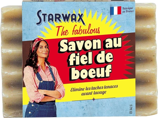 STARWAX FABULOUS Savon au Fiel de Boeuf - 100g - Idéal pour Éliminer Toutes les Taches Tenaces - Biodégradable à 99% - Sans Abîmer - Sans Colorant - Format Solide Savon 100g