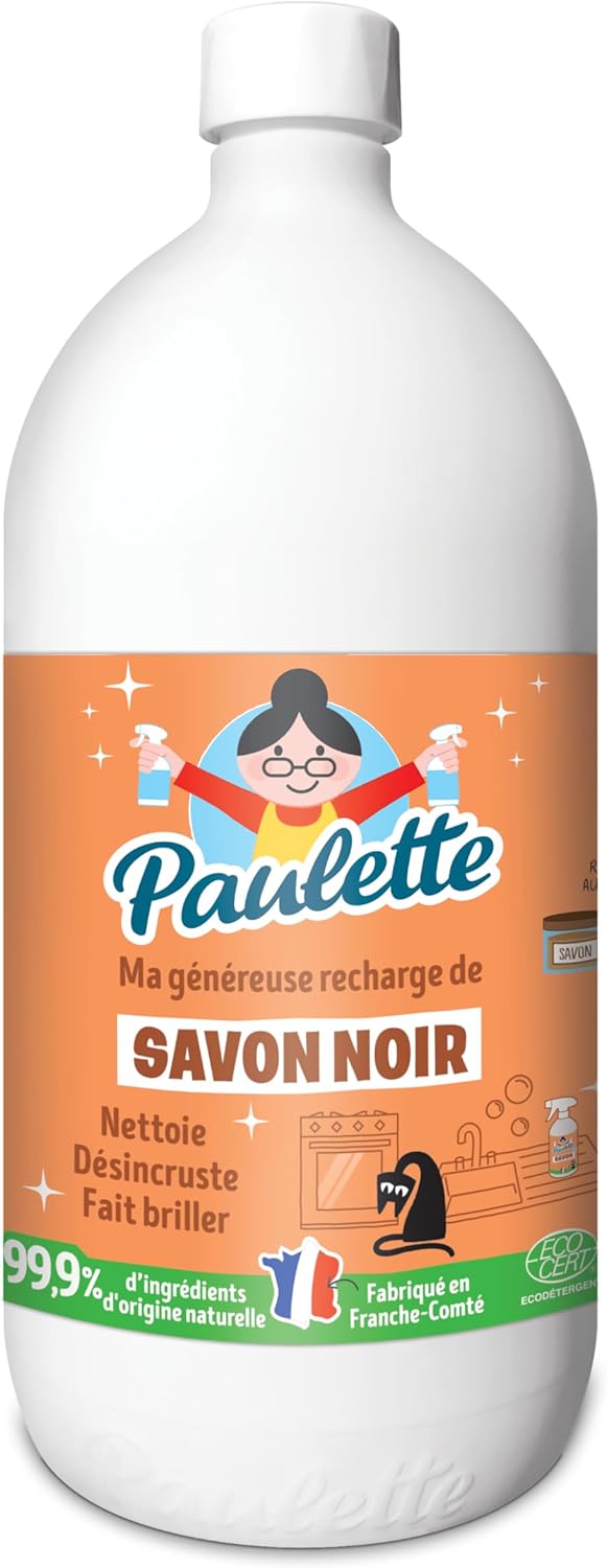 Savon Noir - Ultra-Dégraissant Ménager Multi-Surfaces Ecocert - Fabriqué en France - 1 L Citronnelle 1 l (Lot de 1)