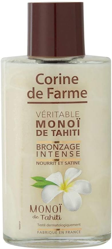 Véritable Monoï de Tahiti - 100% Naturel, 99% de Monoï - Huile Bronzante - Hydrate, Apaise, Parfait le Bronzage - Parfum des Îles - 100 ml 100 ml (Lot de 1) Véritable Monoï