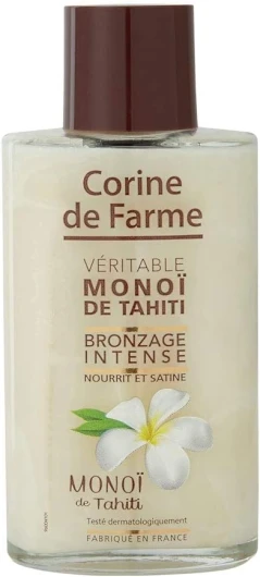 Véritable Monoï de Tahiti - 100% Naturel, 99% de Monoï - Huile Bronzante - Hydrate, Apaise, Parfait le Bronzage - Parfum des Îles - 100 ml 100 ml (Lot de 1) Véritable Monoï