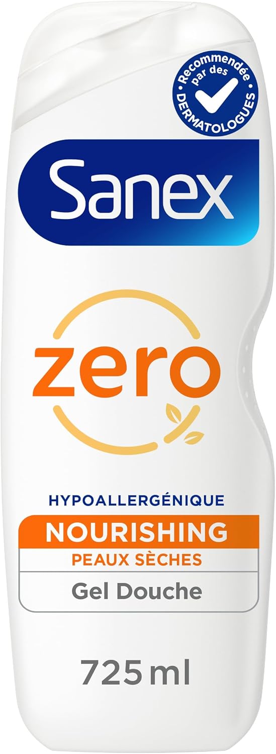 Gel douche Nourrissant Zero% pour peaux sèches - Offre jusqu'à 8h d'Hydratation - le flacon de 725 ml 725 ml (Lot de 1) Zero Nourissant 725Ml