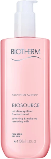 BIOTHERM - Biosource Lait Démaquillant - Nettoie en Douceur & Revitalise - 400ml Peaux Sèches