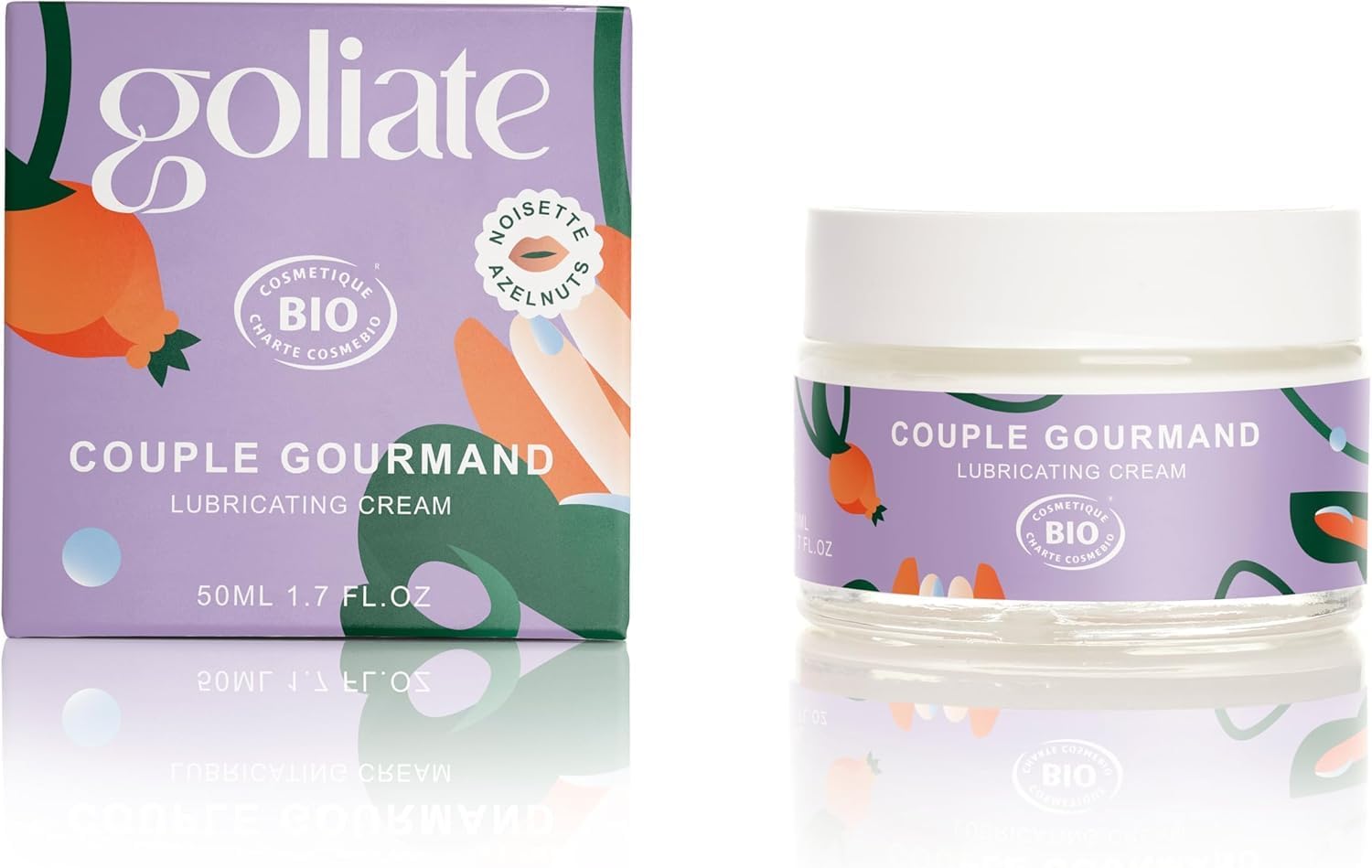 Gel lubrifiant 2en1 comestible naturel bio - Crème huile massage intime hydrate et apaise - couple gourmand - Végan - Fabriqué en France - 50ML (Noisette)
