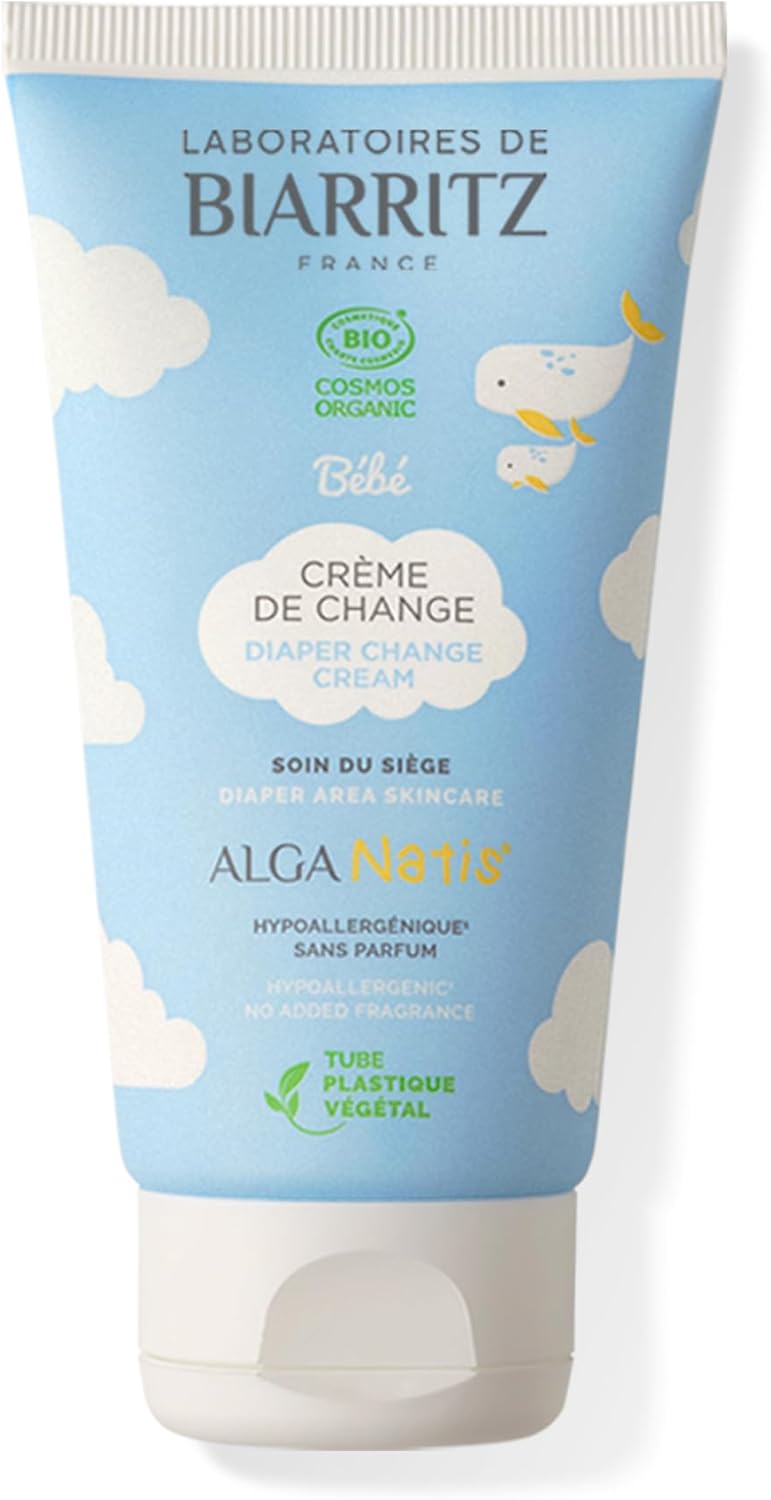 Laboratoires de Biarritz - Crème de Change Pour Bébé - Certifiée Bio - Apaise et Protège la Peau, Prévient les Irritations - Adaptée aux Fesses de Bébé - 75 ml - Fabriquée en France
