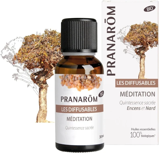 Diffusables - Parfum D'ambiance Bio Méditation Et Saintes Odeurs Huiles Essentielles - Pour Diffusion - Encens Et Nard Quintessence Sacrée - 30 Ml
