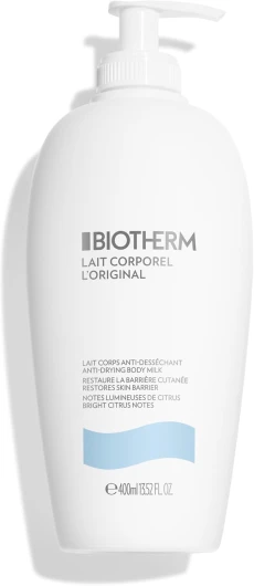 BIOTHERM - Lait Corporel L'Original - Lait Corps Hydratant Anti Dessèchement - Nourrit, Répare & Protège - Pour Tous Types de Peau Même Sensibles et Sèches 400 ml (Lot de 1)