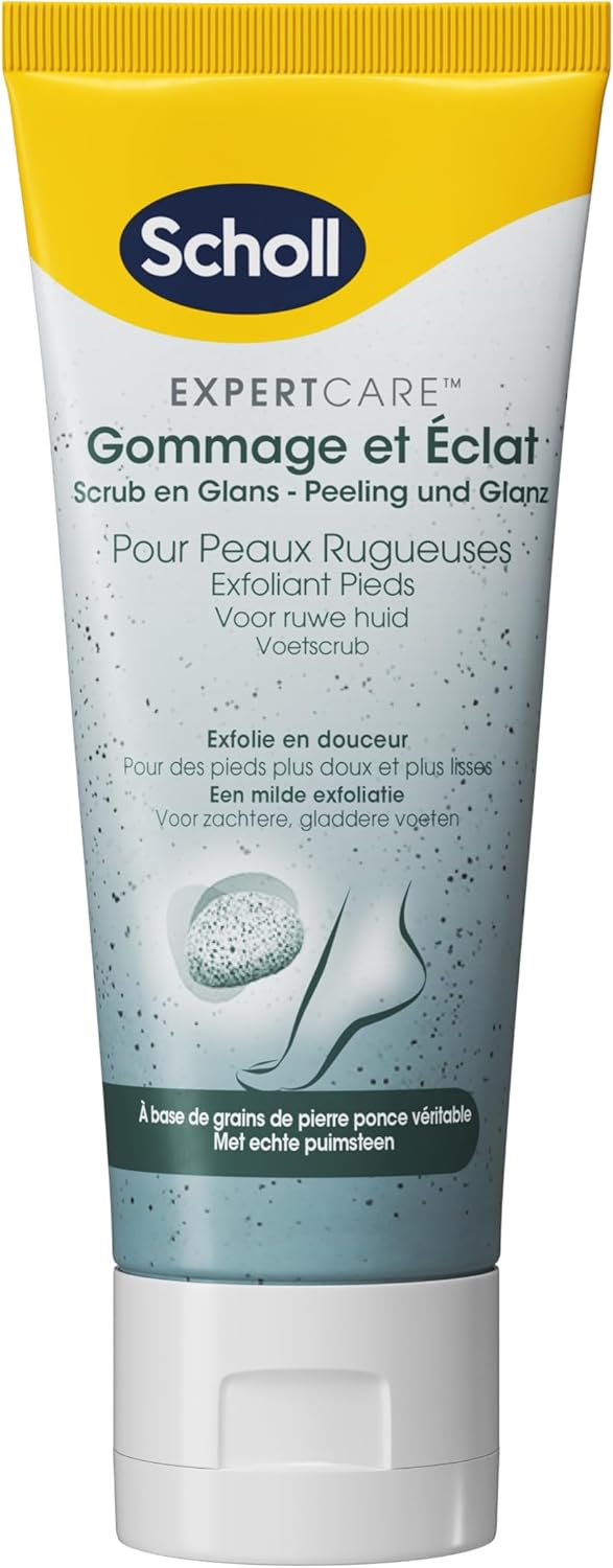 Crème Pieds Gommage et Éclat pour peaux rugueuses - Soin exfoliant pour les pieds secs et rugueux à base de pierre ponce volcanique - 75ml Gommage 75ml