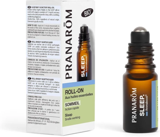 Aromaboost Sleep Bio - Roll-on Olfactif Sommeil - Endormissement Rapide et Sommeil de Qualité - Action Immédiate - Huile Essentielle Bio de Camomille Noble - 5 ml Roll-On Sommeil