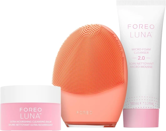LUNA 4 Balance Set - Brosse Visage Nettoyante Pour Peau Équilibrée + LUNA Micro-Foam Cleanser 2.0 100 ml + Baume demaquillant (Ultra Nourrissant) 75 ml - Masseur Visage Raffermissant
