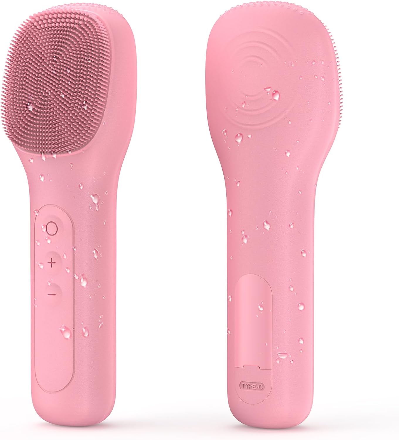 Brosse de nettoyage du visage rechargeable étanche pour nettoyer exfolier le visage masser exfoliant électrique pour femmes et hommes (Rosa)