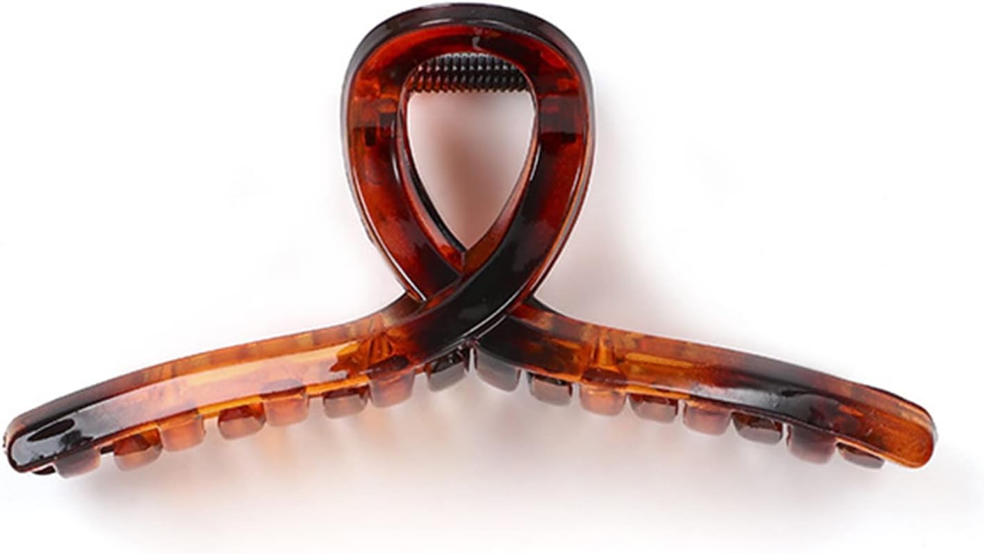 Olakin Pinces à Cheveux, Grandes Pince Cheveux Antidérapantes, Pince a Cheveux pour Cheveux Épais et Cheveux Fins pour Femmes, Filles(Brun Transparent)