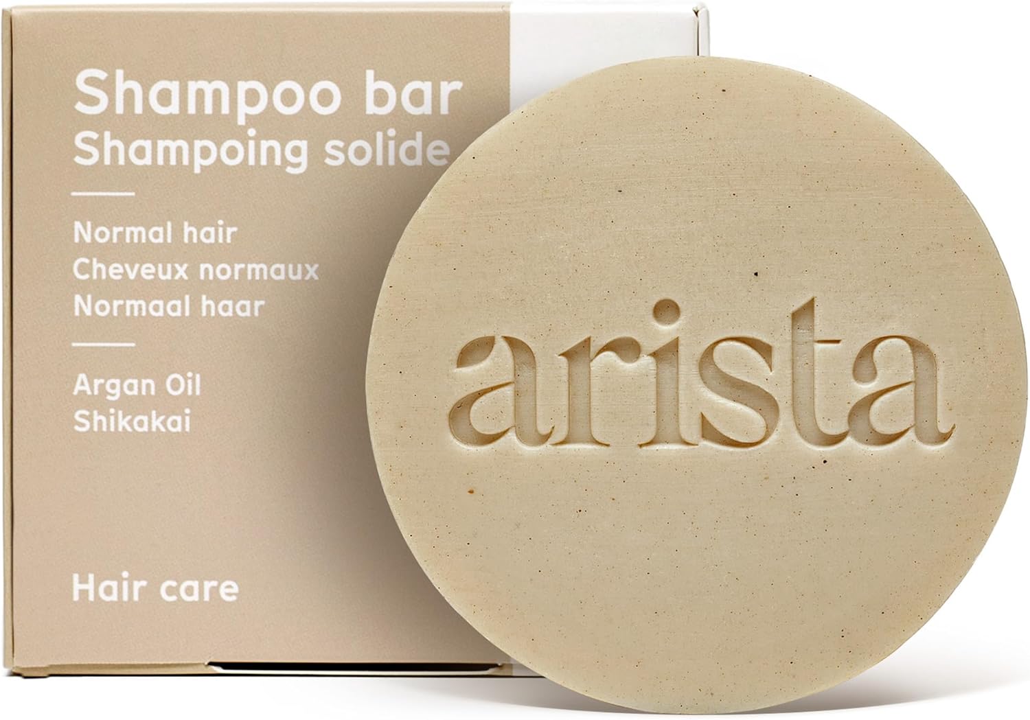 Arista Shampoing Solide pour Cheveux Normaux - Shikakai & Huile d'Argan - Sans Sulfate, Silicone, Paraben et Produits Chimiques - Vegan