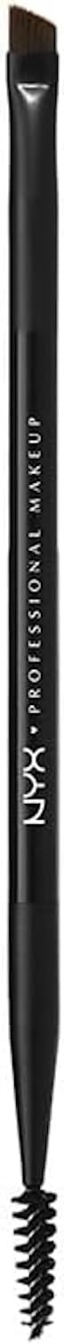 Pinceau à Sourcils Double-Embout Pro avec Goupillon et Pinceau Biseauté, Noir Pinceau sourcils