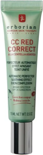 Erborian - Crème Teintée Anti-Rougeur CC Red Correct - Soin du Visage Perfecteur Automatique de Teint avec Correction Colorielle - Teint Unifié - SPF 25 - Cosmétique Coréen