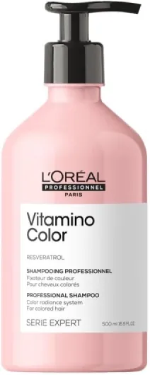 L'Oréal Professionnel, Shampoing Fixateur de couleur, Cheveux Colorés & Méchés en Manque d'Éclat, Anti Oxydant, Prolonge & Sublime la Couleur, Douceur & Brillance, Vitamino Color, Serie Expert Shampoing - 500 ml