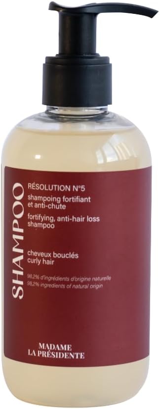 Madame La Présidente - Résolution N°5 Mon Shampoing Anti-Chute – Cheveux Bouclés - Stimule la Croissance – Ralentit la Chute – Fortifie le Cheveu- Made in France - 250 ml