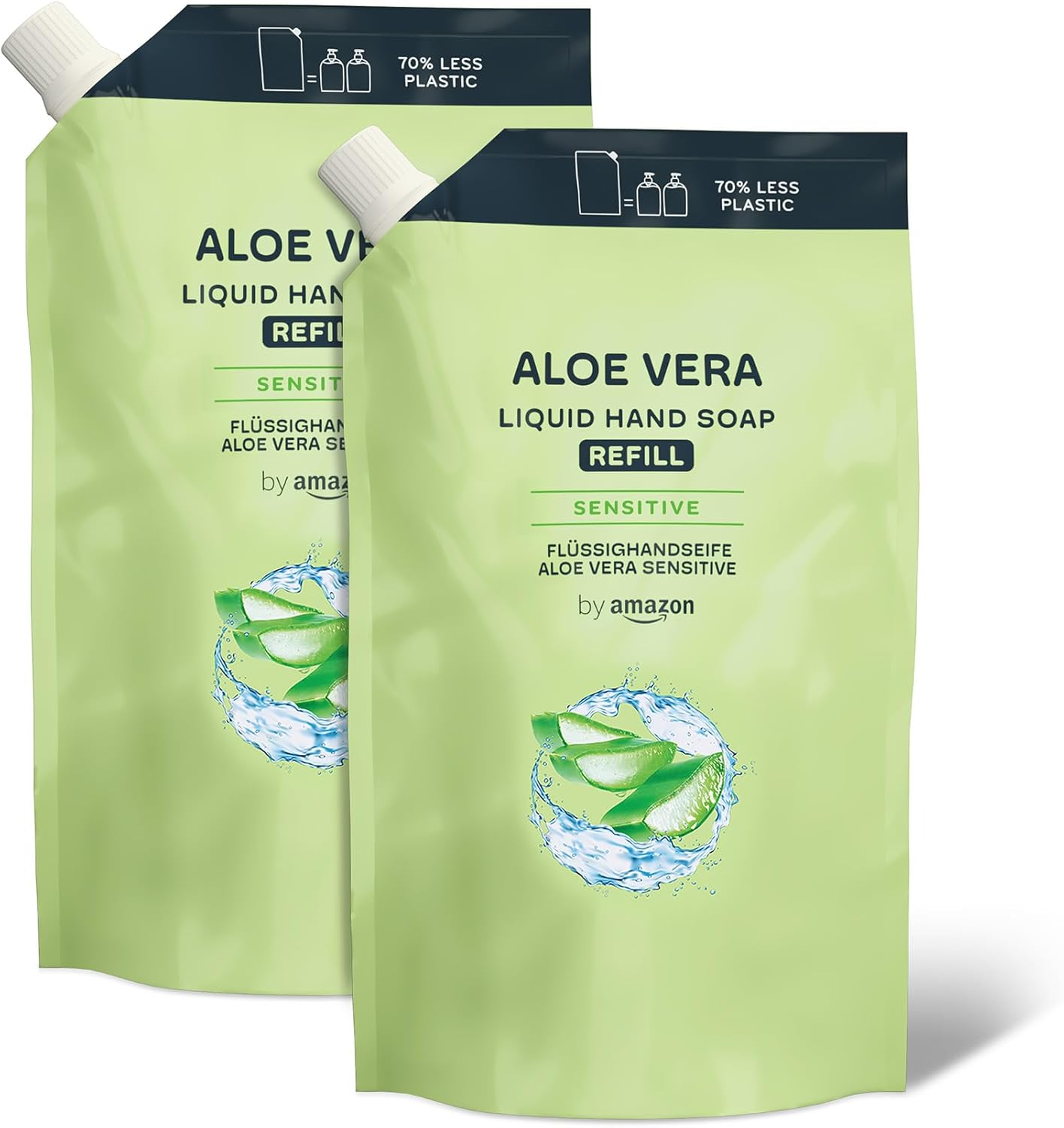 Recharge de Savon pour les mains, Aloe Vera, 2 x 1000ml Aloe vera 1 l (Lot de 2)