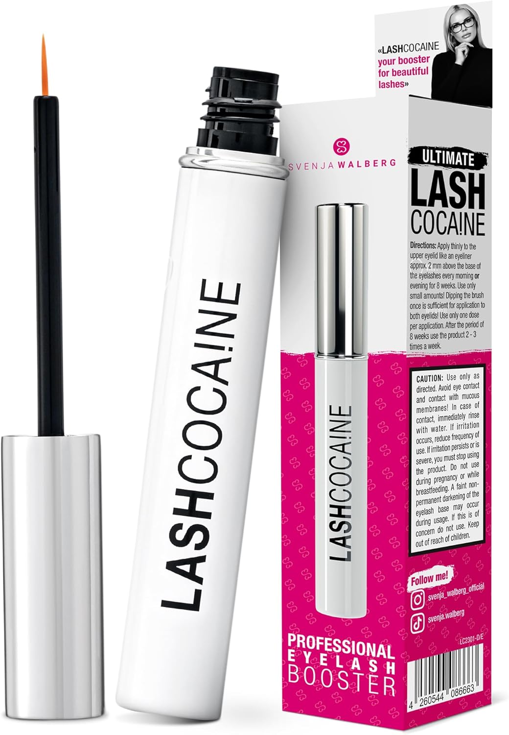 LASHCOCA!NE® Sérum professionnel pour des cils plus longs et fournis - Sérum végétalien de Svenja Walberg pour la croissance des cils I Booster pour une extension rapide des cils 3.5 ml (Lot de 1)
