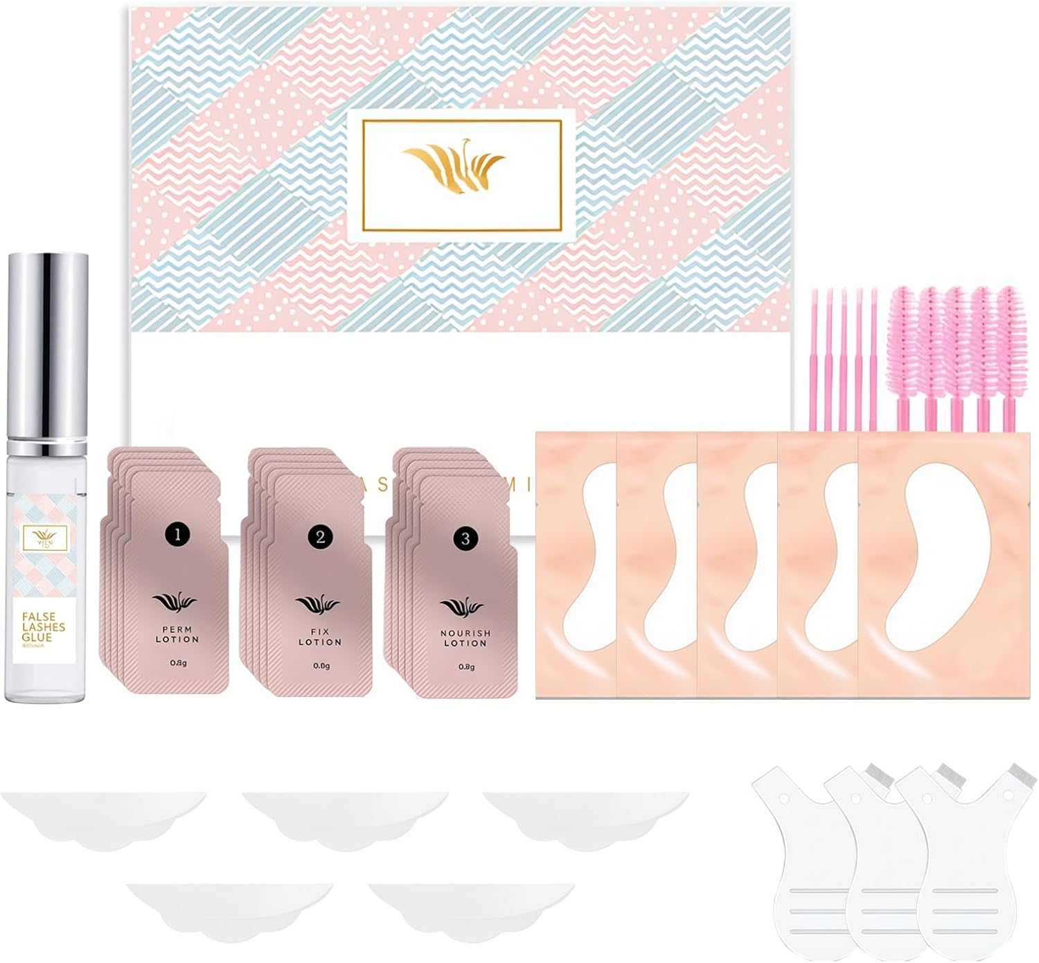 Kit Lifting des Cils, Kit Rehaussement de Cils,Set Semi-Permanent pour Curling et Perming des Cils,Le kit rehaussement de cils permet en quelques étapes simples de rendre,Idéal pour Salons 1 paire