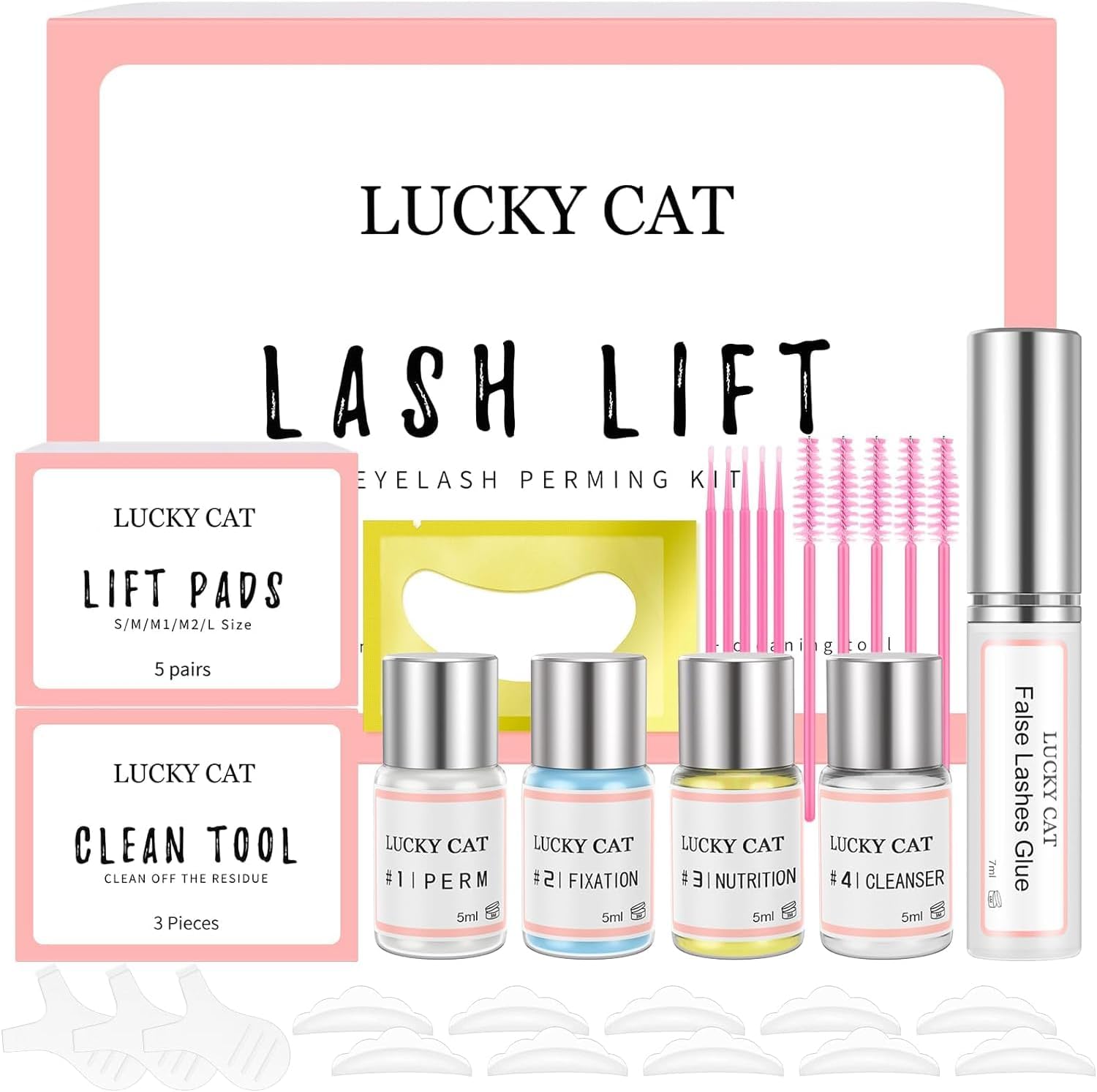 Kit Rehaussement de Cils, Actualisé Rehaussement Cils,Kit Semi-Permanent de Cils,Professionnel Lash Lift Kit,Durée de Vie de 6 à 8 Semaines,Idéal pour les Salons et à La Maison