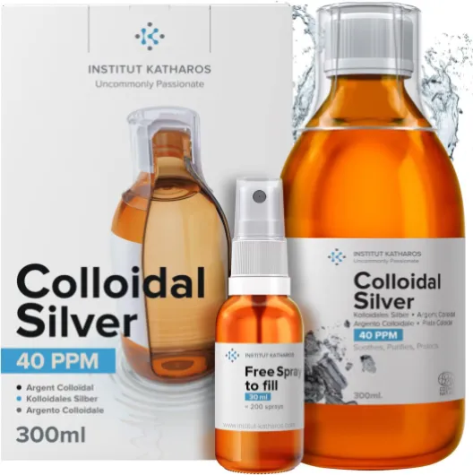 Argent Colloïdal 300 ml - 40 PPM - Bouchon Doseur et Spray 30ml à Remplir - Fabriqué en France 300 ml (Lot de 1)