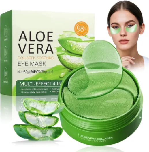 Nailpretty 60 Pièces Patch Yeux Anti Cernes, Masque pour les Yeux Aloe Vera, Yeux Éclaircir Les Cernes, Nourrit et lisse le contour des yeux, Réduit les Cernes Sous les Yeux