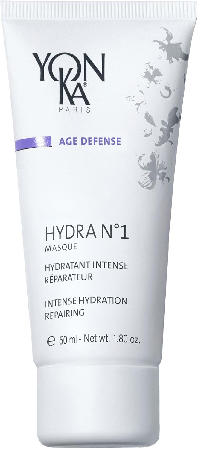 Hydra N°1 Masque Yonka 50ml - Hydratation Intense - Réparateur, Régénérant et Anti-Rides - Texture Gel-Crème - Jojoba et Aloe Vera - Senteur Rose & Jasmin 15 ml (Lot de 1)